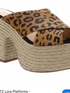 SCHUTZ Leopard Print Platform Sandals in Brown and Black
